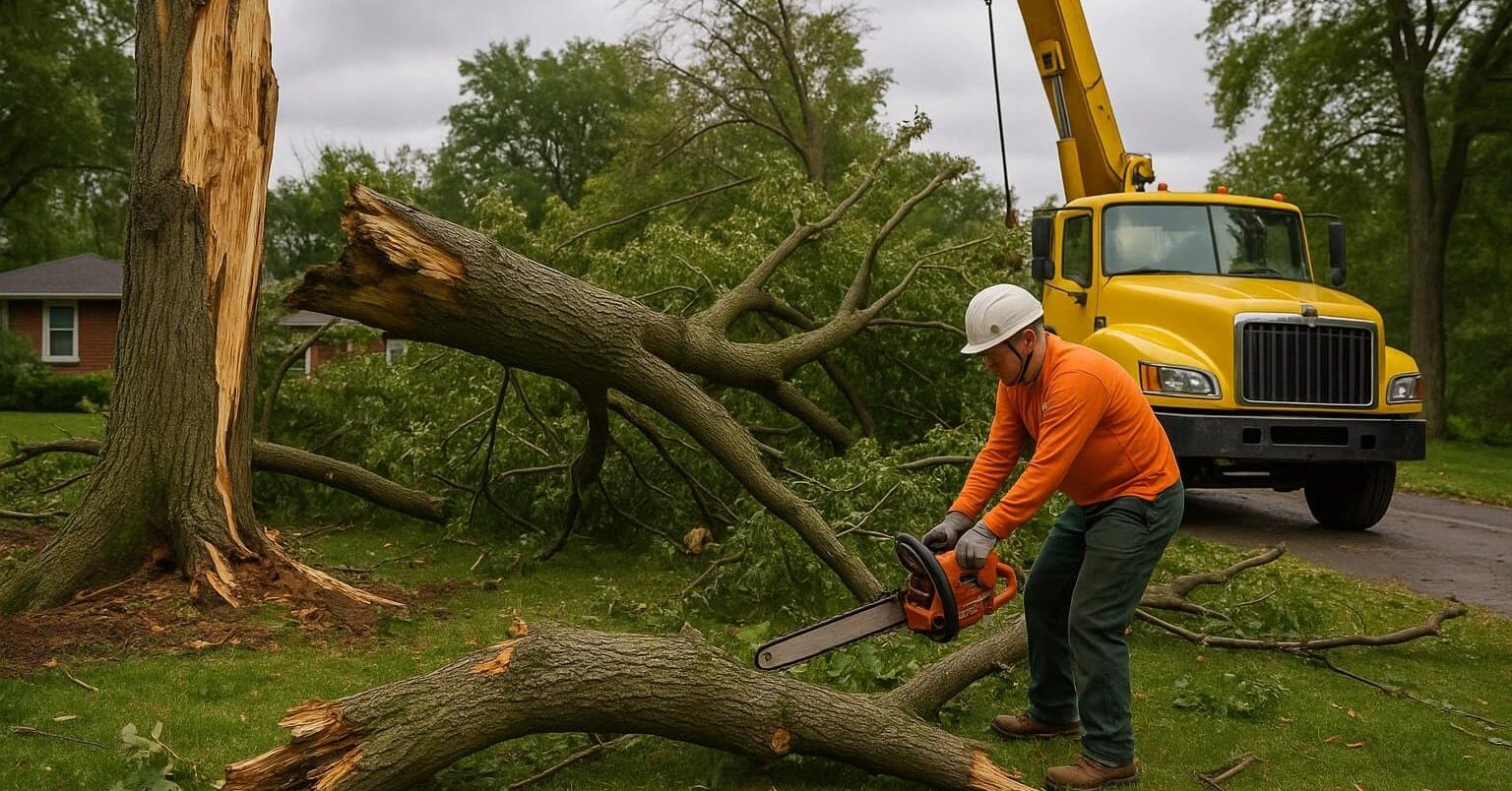 storm damaged trees emergency removal by 770 Arborist