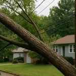 tree fallen on power lines in Atlanta